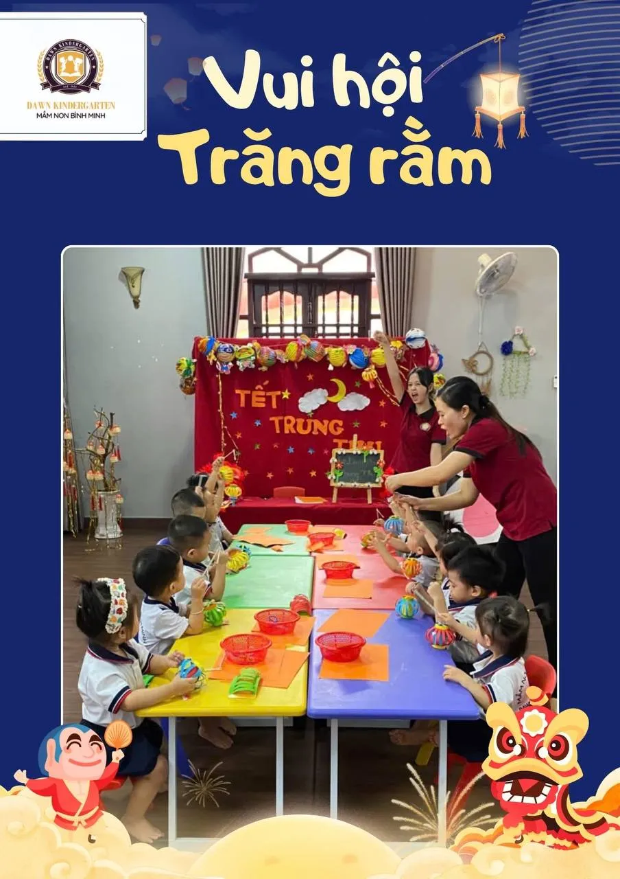 Lễ hội Trung thu 2026 tại Mầm non Bình Minh: Rước đèn dưới ánh trăng